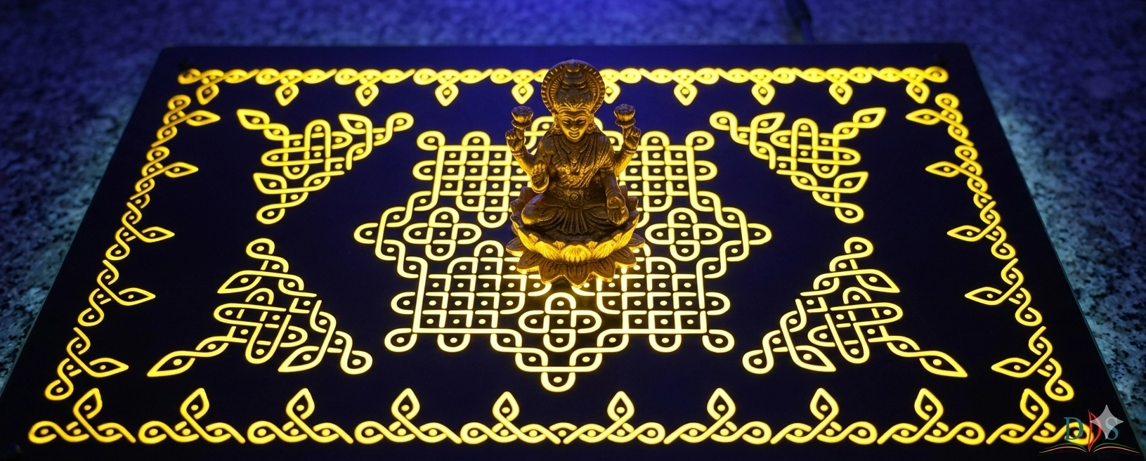 DDS Digital Pooja Chowki Manai Yellow